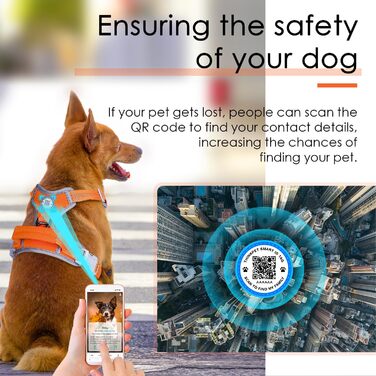 ThinkPet Шлея для собак проти тягнення, дихаюча, з QR-кодом, ідентифікатором, відбивачем, ручкою, регульована для середніх і великих порід, задній/передній карабін