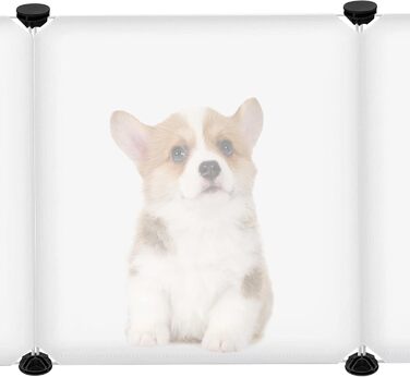 Клітка-вольєр для дрібних тварин FIVMEN 145x75x48 см з 12 панелями та дверима (біла)