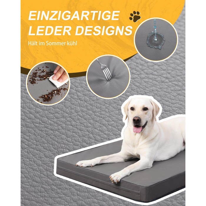 Ортопедичне ліжко для собак Favodormir, велике та середнє, 91x69x7 см, сіре, водонепроникне, для дому та вулиці