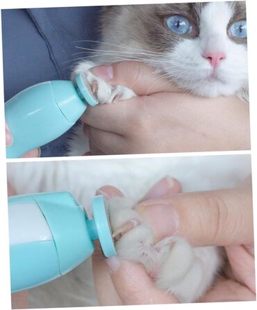 Електричний триммер для нігтів Milisten для котів та собак з LED-підсвіткою, тихий мотор, безпечна догляд, блакитний колір