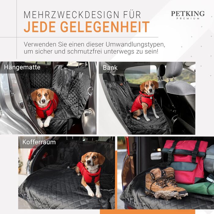 PetKing Premium Автогамак для собак, захисна накидка на заднє сидіння, водонепроникна автодоріжка для перевезення тварин, преміум-якість