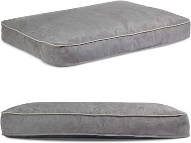 Крісло-ліжко для собак XL | М'яке ліжко з memory foam | Для великих собак | Легко миється | Еко-замша | Розмір 75 x 100 см | Темно-сірий колір