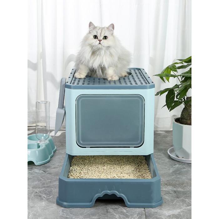 Закритий лоток для котів 38x40x50 см, рожевий