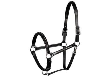 Голова повідок Harry's Horse Finesse Crystal, шкіряний, чорний, розмір коб