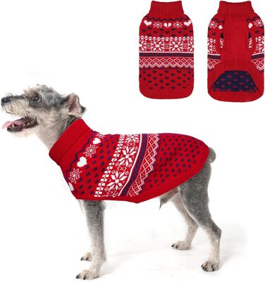Пуловер для собак SCENEREAL: теплий, стильний, для будь-якої породи. Ідеальний для зими, свят та відпочинку. Червоний, без шапки, X-Small