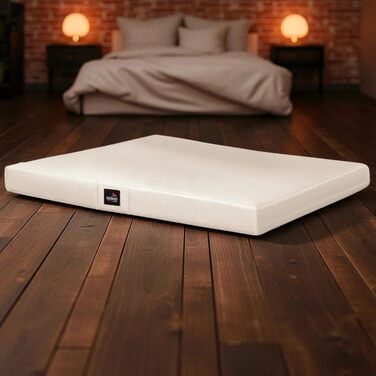 Ортопедичний лежак для собак Tierlando Alice Easy CLEAN з штучної шкіри, віскоеластичний, 100x80 см, колір: кремовий