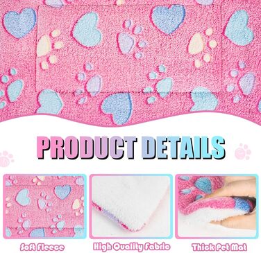 М'яке ліжко-матрац для собак та котів MICOOYO - килимок з флісу, 61x41 см, рожевий