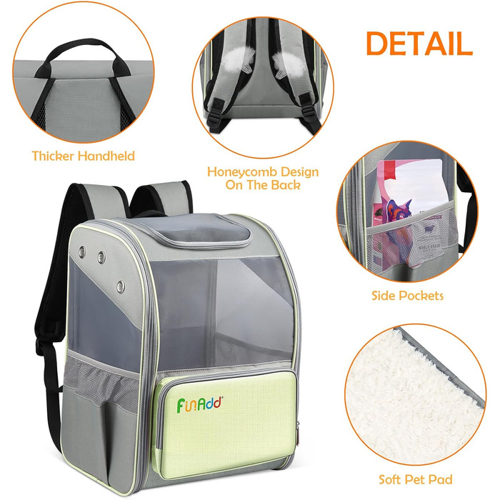 Hunderucksack ALLSOPETS для котів та маленьких собак, жовтий - складний, з матом для подорожей