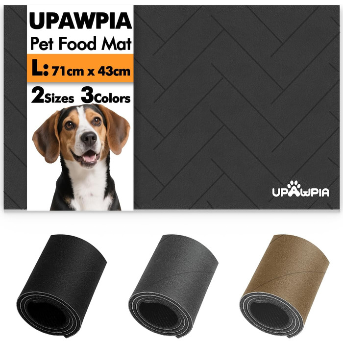 Підкладка під миску для собак та котів, чорна, 43 x 71 см. Швидковисихаюча, нековзна, з абсорбентом.