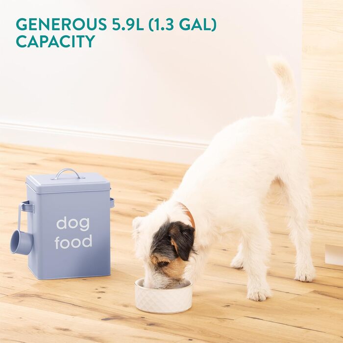 Контейнер для корму для собак Navaris з кришкою та лопаткою - синій