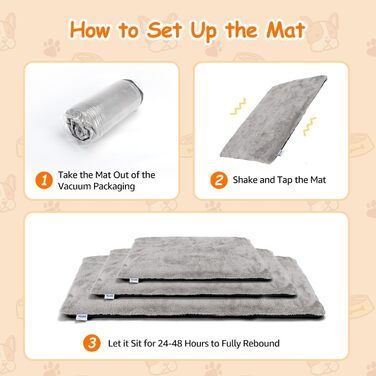 Nobleza Самогріюча килимок для собак та котів, тепла підстилка для домашніх тварин на зиму, м'яке ліжко для собак з Memory Foam, знімний, м'який плюшевий чохол, сірий, 91x58x4 см