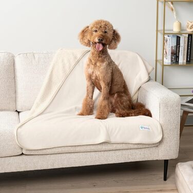 Водонепроникний килимок для собак PetAmi, 60x80 см, рожевий, для ліжок, диванів, собак та кошенят, миючий, рожевий & бежевий