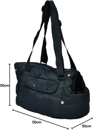 Транспортна сумка для собак Bobby, м'яка, 50 см, чорна, багатокольорова