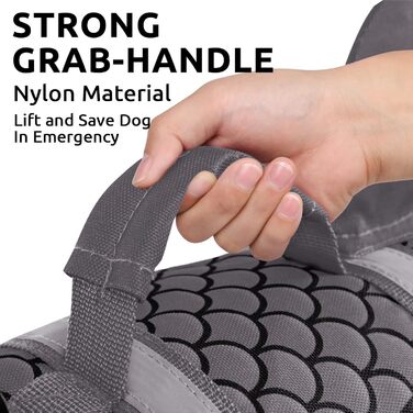 Жилет для собак 'Акула' з ручкою та світловідбиваючими елементами, для малих, середніх та великих собак, сірий, розмір M