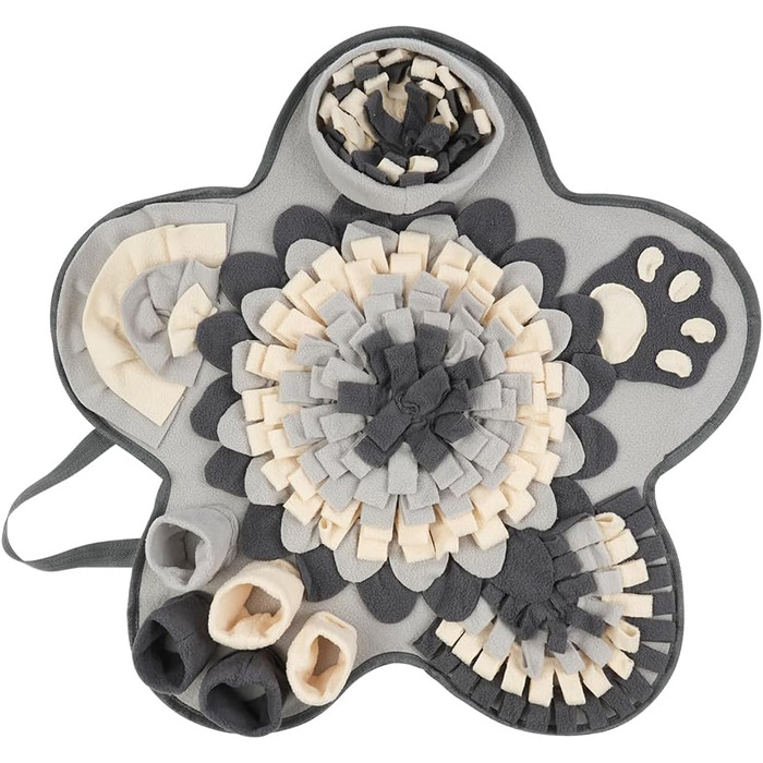 Килимок для собак з пошуком їжі, інтерактивна іграшка-килимок, 60x60 см, сірий