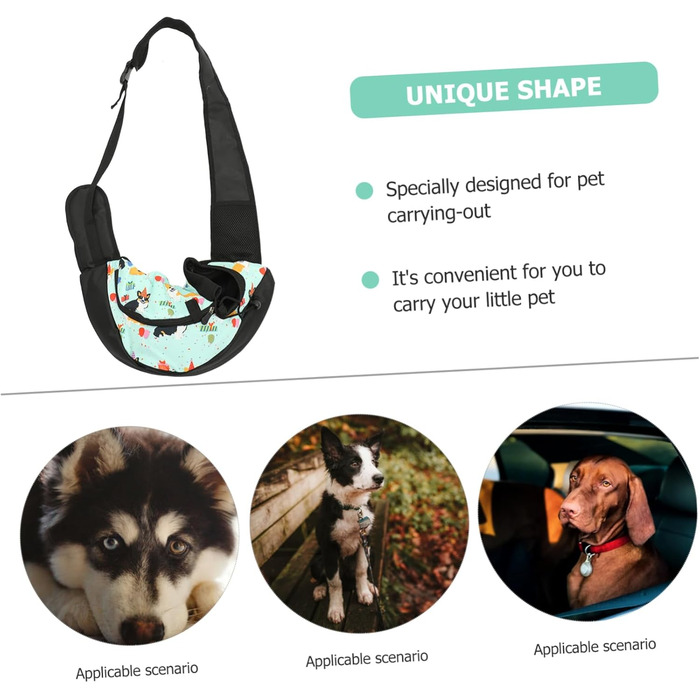 Сумка-переноска для собак ERINGOGO, дихаюча, через плече, регульована, для подорожей та прогулянок, зелений (жовтий)