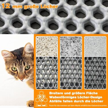 Килимок для котячого туалету Blissstorm Matte 60x90cm з EVA, двошаровий, водонепроникний, антиковзкий, легко миється. Підходить для всіх котів. Колір хакі/рожевий.