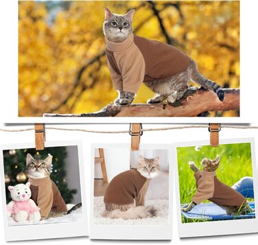 Костюм для котів DENTRUN, светр-піжама для сфінксів, безшерстих котів, бавовняний, синій, розмір M