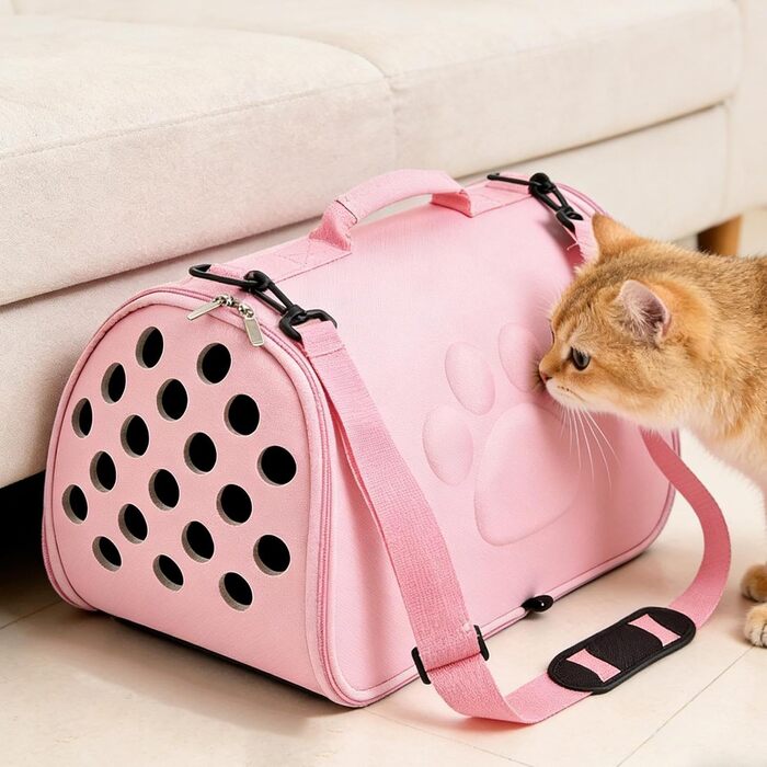 Трансформер для кота Dayysiuy Weiche - переноска для вигулу, подорожей та ветеринара (Рожева, L)
