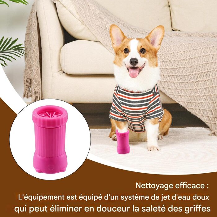 Автоматичний очищувач лап для собак і котів | USB пристрій для миття лап, зелений/рожевий