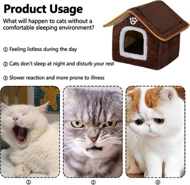 Кімната для домашніх тварин Galatée: тепле ліжко-печера для котів, миле складне котяче будиночок, зручне ігралу для собак, цуценят, кошенят та кроликів (M, сірий)