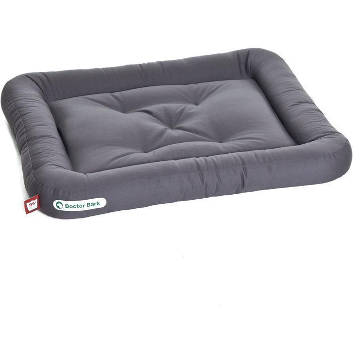 Ортопедичне ліжко для собак Doctor Bark, 75x65 см, сірий колір, миється при 95°C, гігієнічне, міцне та зручне