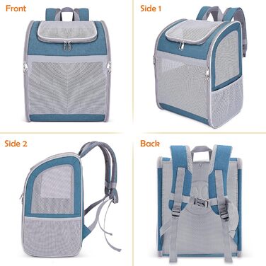 Рюкзак-переноска для собак та котів ALLSOPETS, зелений, з ременем безпеки та світловідбиваючими елементами