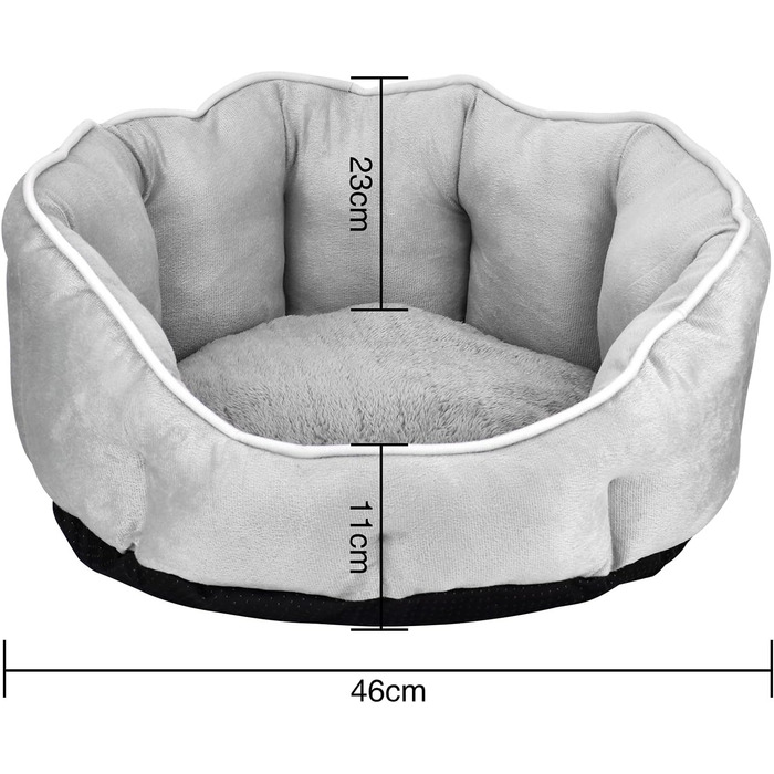 М'яке ліжко для собак та котів Queta, 46x46x23 см (Сірий)