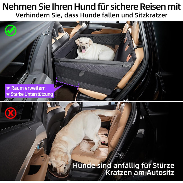 Автомобільний аксесуар для собак - крісло-підвищувач для великих собак до 25 кг (Чорний, L)