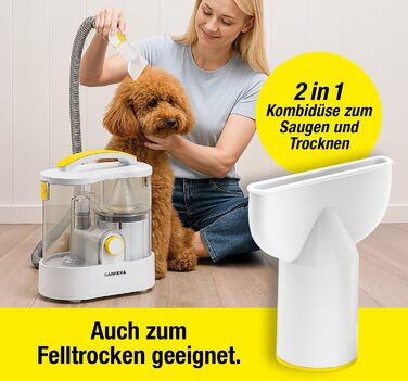 Набір для грумінгу тварин CARRERA [7 в 1]: пилосос, машинка для стрижки шерсті, щітка, 450W, 3,3L (собаки, коти)