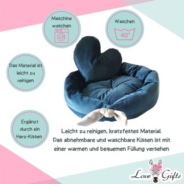М'яке лежанка-подушка для собак Love Gifts® | Підходить для середніх та маленьких собак | Ортопедична лежанка | М'яке ліжко-подушка (Блакитний)
