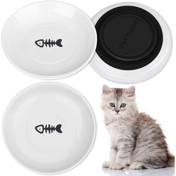 Набір мисок для котів Otauoaea Katzennapf Keramik, 6 шт. з антиковзким дном, для полегшення втоми вусів, миски для котів та собак