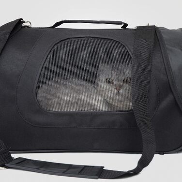 Nobleza переносна складна сумка-переноска для собак і котів, оксфорд, чорна, розмір M (40×23×24 см)