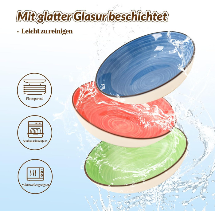 Набір мисок для котів з кераміки - 6 шт. Яскраві миски для котів з візерунком - миски для корму котів, 250 мл, колір 1