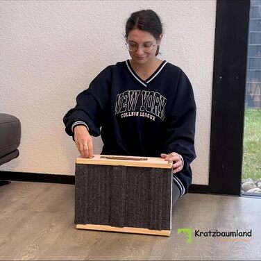 Рампа для собак та котів Kratzbaumland, складна та регульована по висоті, сіра, 80 см