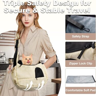Трансформер для собак та котів до 3,2 кг, дихаюча переноска для тварин, зручна сумка-переноска для кошенят та цуценят (світло-жовтий)