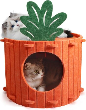 Двоярусна кігтеточка-будиночок для котів з платформою та іграшкою, 60x40x40 см