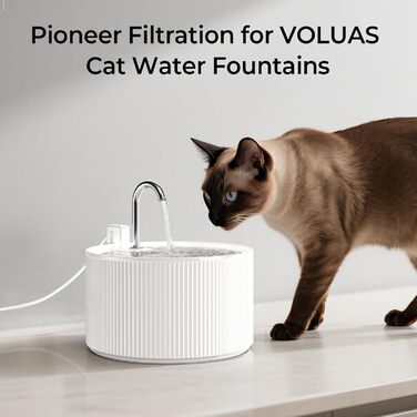 Керамічний фонтанчик для котів 2.2л з автоматичною подачею води, тихий насос та 6 фільтрів