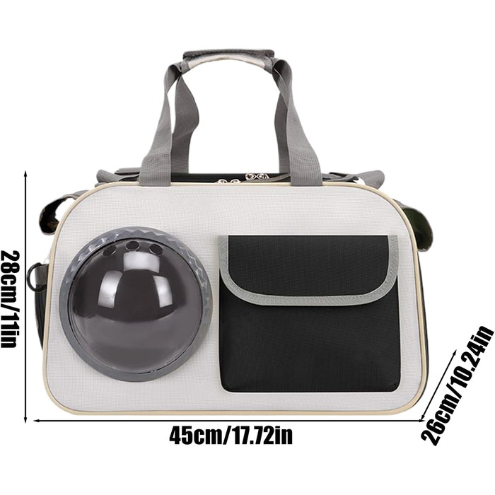 Транспортна сумка для кота Transportbox Katze - складана переноска для кота з вікном, дихаюча сумка-переноска для собак, котів, для подорожей літаком, кемпінгу, мотоцикла, авто (чорна)