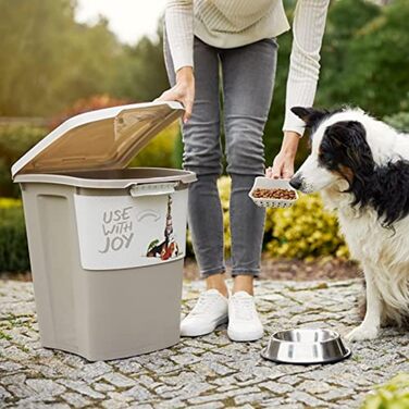 Контейнер для корму Rotho Archie 38л з кришкою, харчовий пластик, BPA-free, різнокольоровий