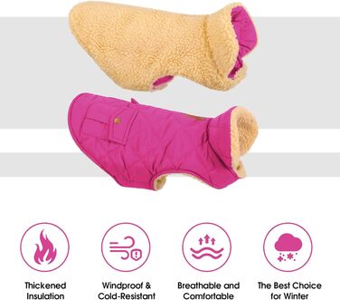 Зимовий теплий одяг для собак: куртка з флісу, тепла сорочка для чихуахуа, такса, рожева, розмір L