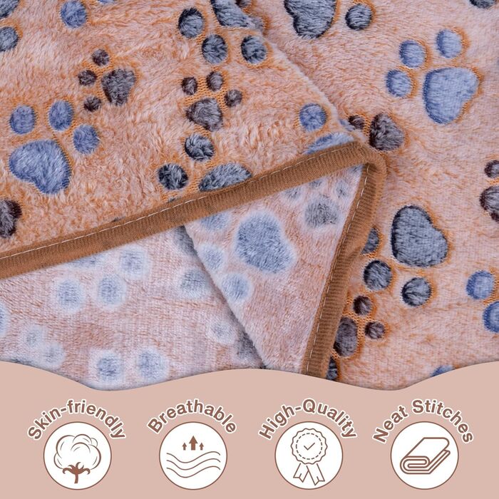М'яка ковдра для домашніх тварин - ковдра для собак, котів, цуценят. М'яка, тепла ковдра для маленьких собак та котів (з принтом лапки)