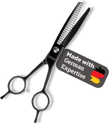 Професійна ножиця для грумінгу собак EHASO 22 зубчики, 17 см, чорний титан