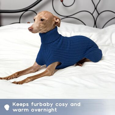 Свитер для собак Whippet та грейхаундів, теплий зимовий одяг для борзих (темно-синій, розмір S)