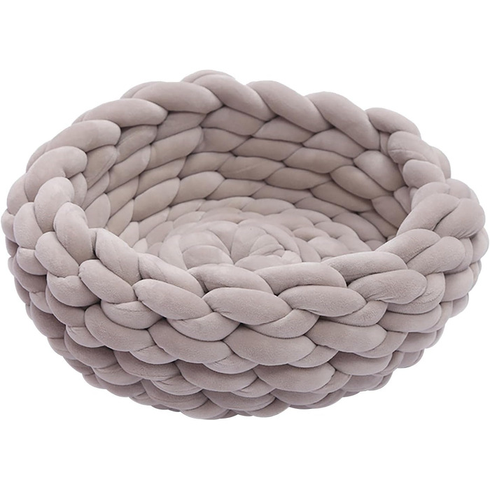 Ручне в'язане ліжко для котів та собак з бавовни, 40 см - тепле гніздо/кошик для домашніх тварин