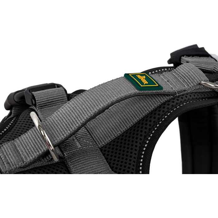 Нашийник для собак HUNTER Maldon, чорний/сірий, XS: м'який, комфортний, з 3M Scotchlite, 4-разове регулювання, з м'яким ручним захопленням