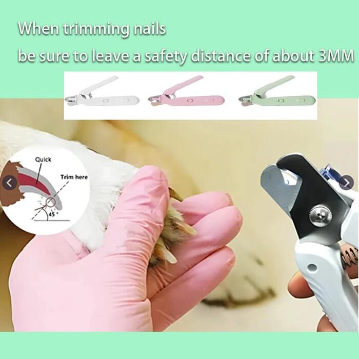 Ножиці для собак та котів з підсвічуванням, безпечні, з вбудованим точилом (рожеві)