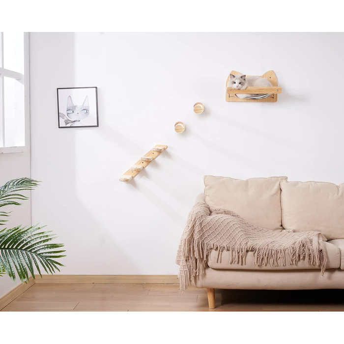 Сходинка для котів DaizySight на стіну: комплекс для лазіння, ігри та відпочинку (2 циліндри)