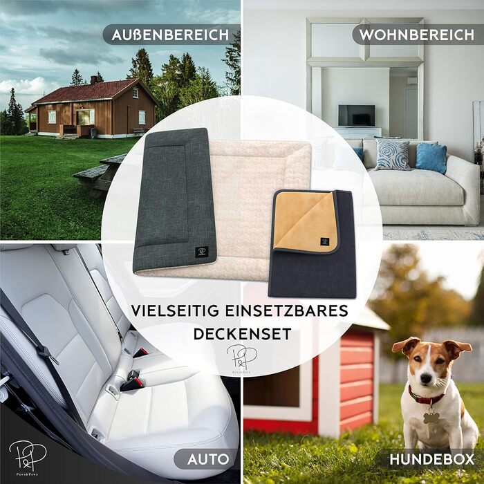 М'яка ковдра для собак Pawz 2 шт. | Квіткове ліжко для собак, дуже м'яке | Розмір: 100x70 см | Стильне, міцне та пральне, для переносок для собак | Ковдра для собак, ліжко для собак у дорозі | Подорожна ковдра для собак/кішок L (100x70 см)