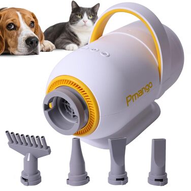 Фен для собак Kanonen-Stil білий 2400W, професійний собачий фен-сушарка з регулюванням швидкості та температури повітря, 1-9 рівнів, 35-60°C, #LYCSJDPWH-DE